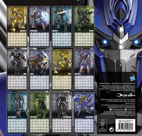 Transformers Wall Calendar 2021